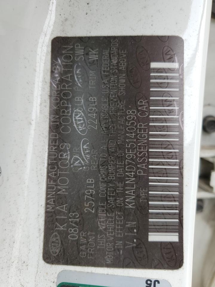 KNALN4D79E5140598 2014 Kia Cadenza Premium