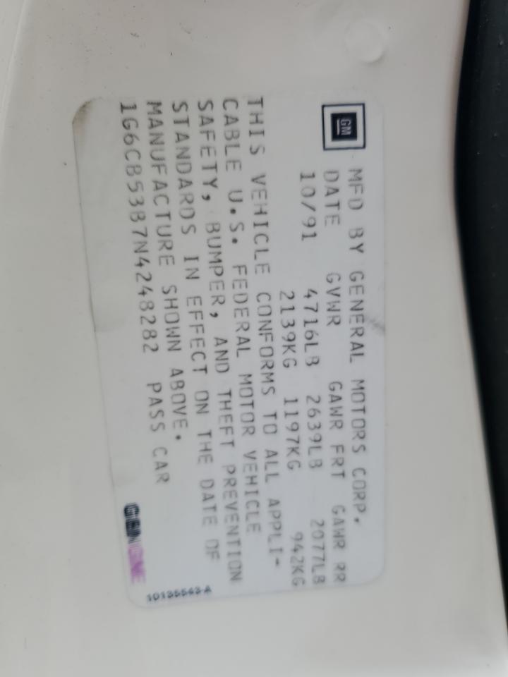 1G6CB53B7N4248282 1992 Cadillac Fleetwood