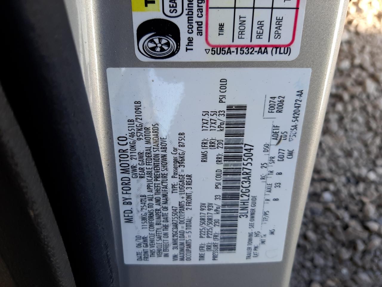 3LNHL2GC3AR755047 2010 Lincoln Mkz