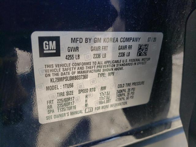 2021 Chevrolet Trailblazer Fwd Lt VIN: KL79MPSL0MB037360 Lot: 43440753