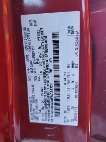 2015 Ford Escape Se VIN: 1FMCU0GX8FUA24323 Lot: 46675504