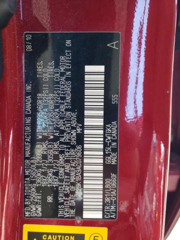 2010 Lexus Rx 350 VIN: 2T2BK1BA9AC079606 Lot: 47175234