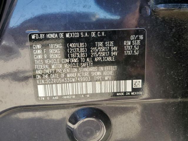 2016 HONDA HR-V LX - 3CZRU5H33GM749903