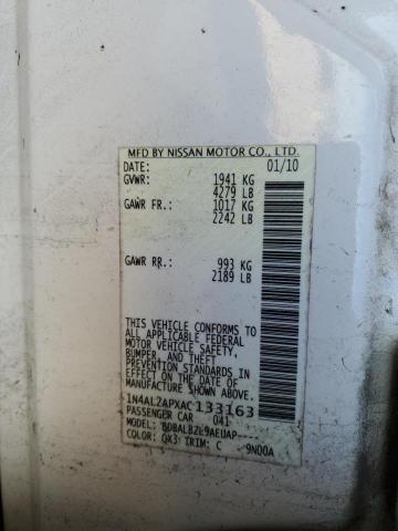 2010 Nissan Altima Base VIN: 1N4AL2APXAC133163 Lot: 48653104