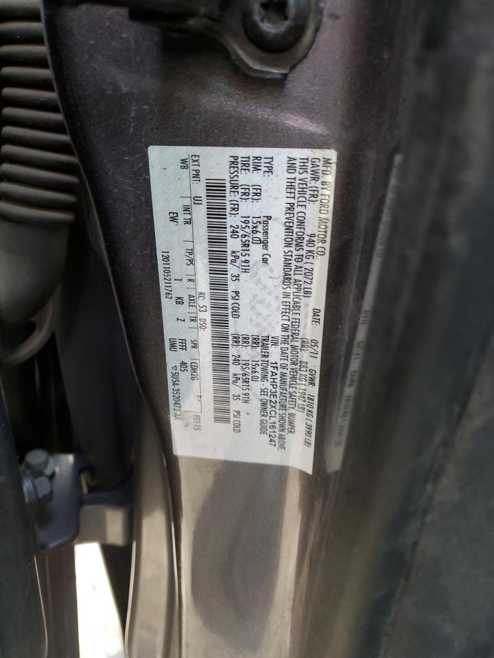 1FAHP3E2XCL161247 2012 Ford Focus S