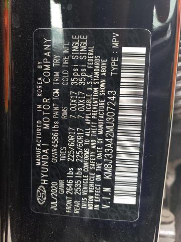 2021 HYUNDAI TUCSON LIM - KM8J33A42MU307243