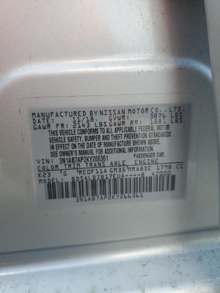 3N1AB7AP2KY266361 2019 Nissan Sentra S