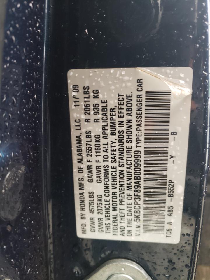 5KBCP3F89AB009999 2010 Honda Accord Exl