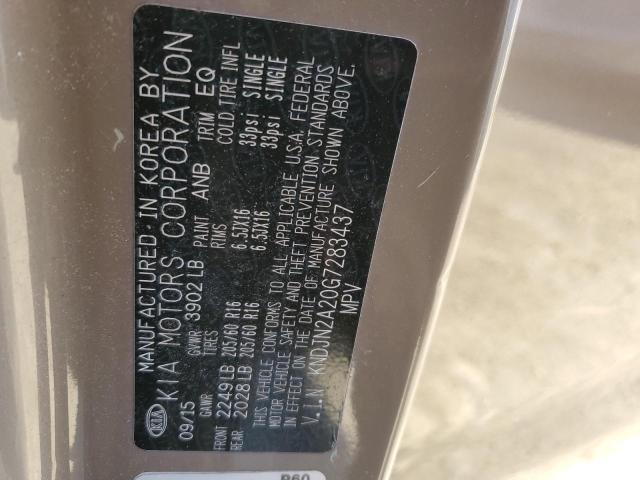 2016 Kia Soul VIN: KNDJN2A20G7283437 Lot: 48137864