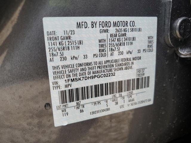 2023 Ford Explorer Xlt VIN: 1FMSK7DH9PGC02232 Lot: 47615854