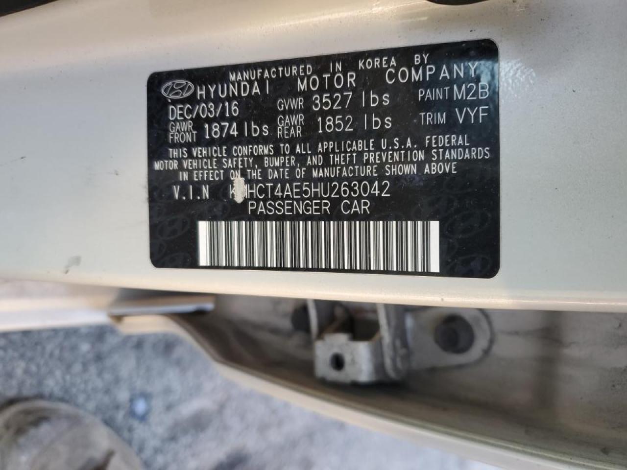 KMHCT4AE5HU263042 2017 Hyundai Accent Se