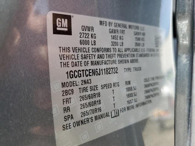 2018 Chevrolet Colorado Lt VIN: 1GCGTCEN6J1182732 Lot: 45727484