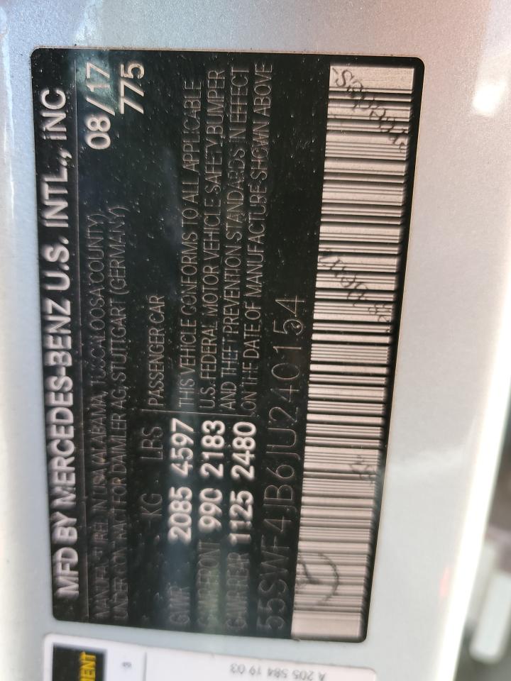 55SWF4JB6JU240154 2018 Mercedes-Benz C 300