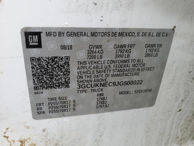 2018 CHEVROLET SILVERADO - 3GCUKNEC9JG500022