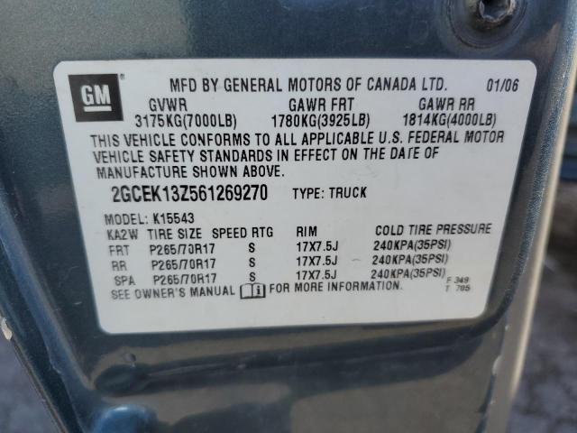 2006 Chevrolet Silverado K1500 VIN: 2GCEK13Z561269270 Lot: 45818434