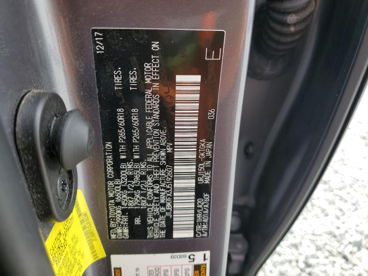 jtjbm7fx3j5192607 JTJBM7FX3J5192607 2018 Lexus Gx 460