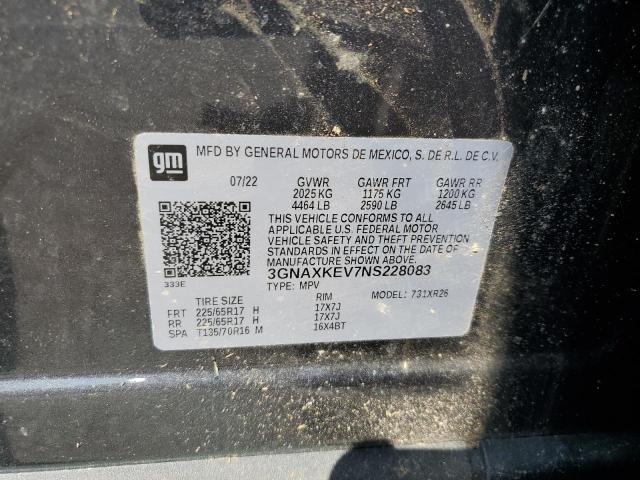 2022 CHEVROLET EQUINOX LT - 3GNAXKEV7NS228083