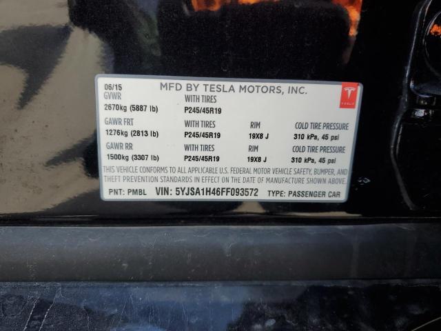 2015 TESLA MODEL S P8 5YJSA1H46FF093572
