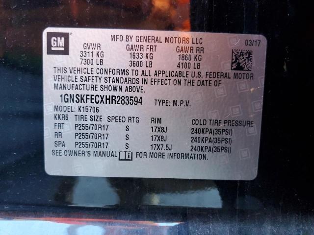 2017 CHEVROLET TAHOE SPEC 1GNSKFECXHR283594