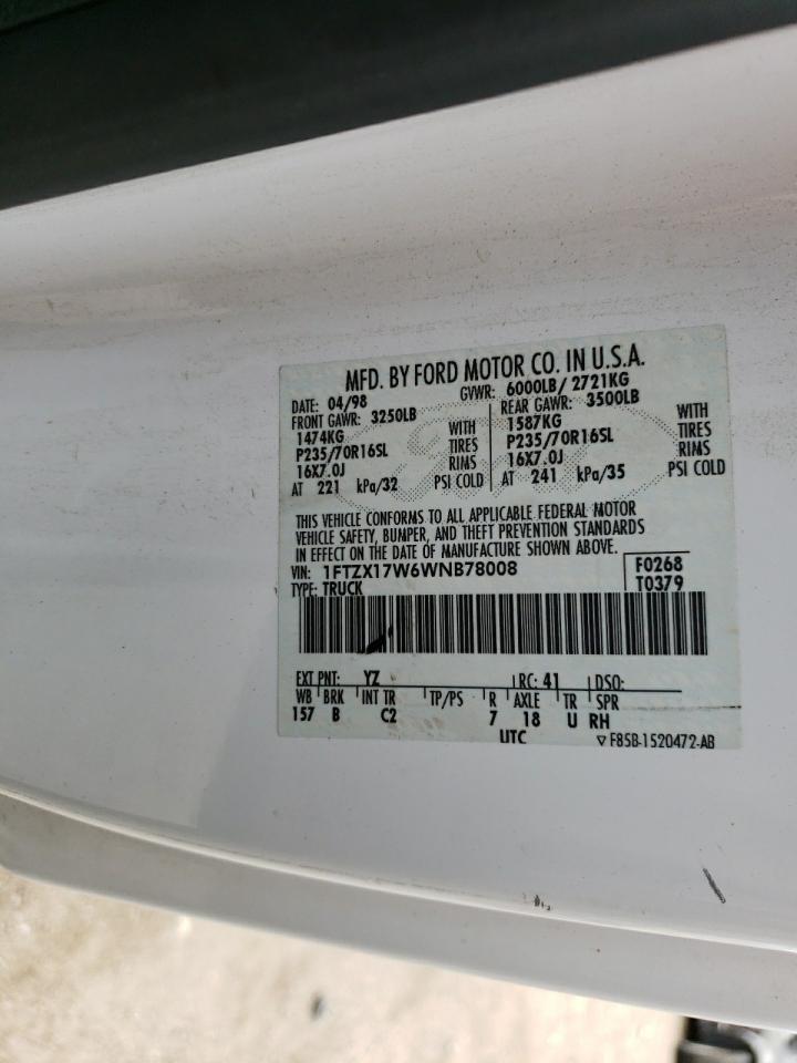 1FTZX17W6WNB78008 1998 Ford F150