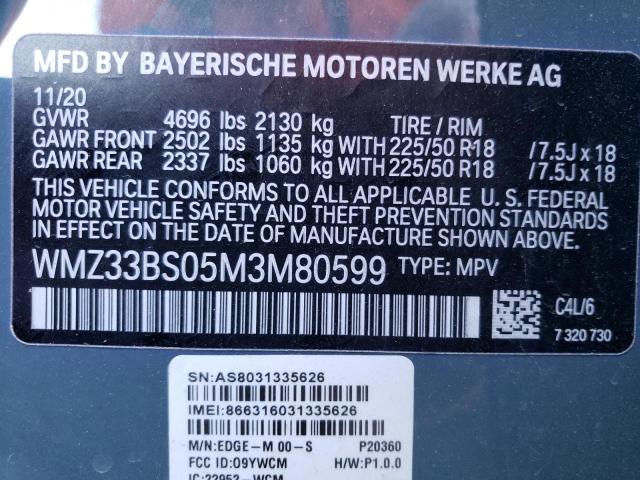 2021 MINI COOPER JCW WMZ33BS05M3M80599