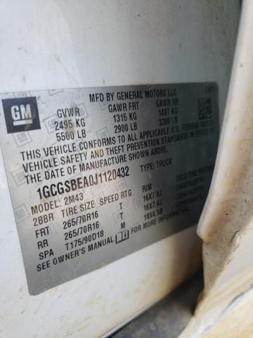2018 CHEVROLET COLORADO - 1GCGSBEA0J1120432