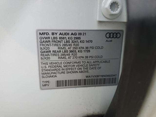 VIN WA1VXBF78ND002347 2022 Audi Q7, Prestige no.13