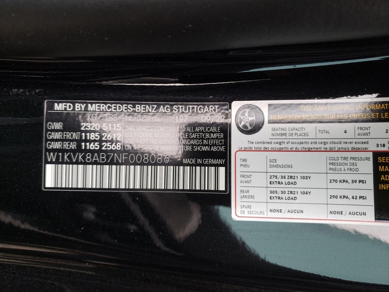 2022 Mercedes-Benz Sl 55 Amg vin: W1KVK8AB7NF008086