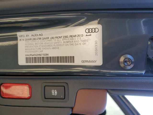 2017 AUDI A4 PRESTIG WAUFNAF42HN019284