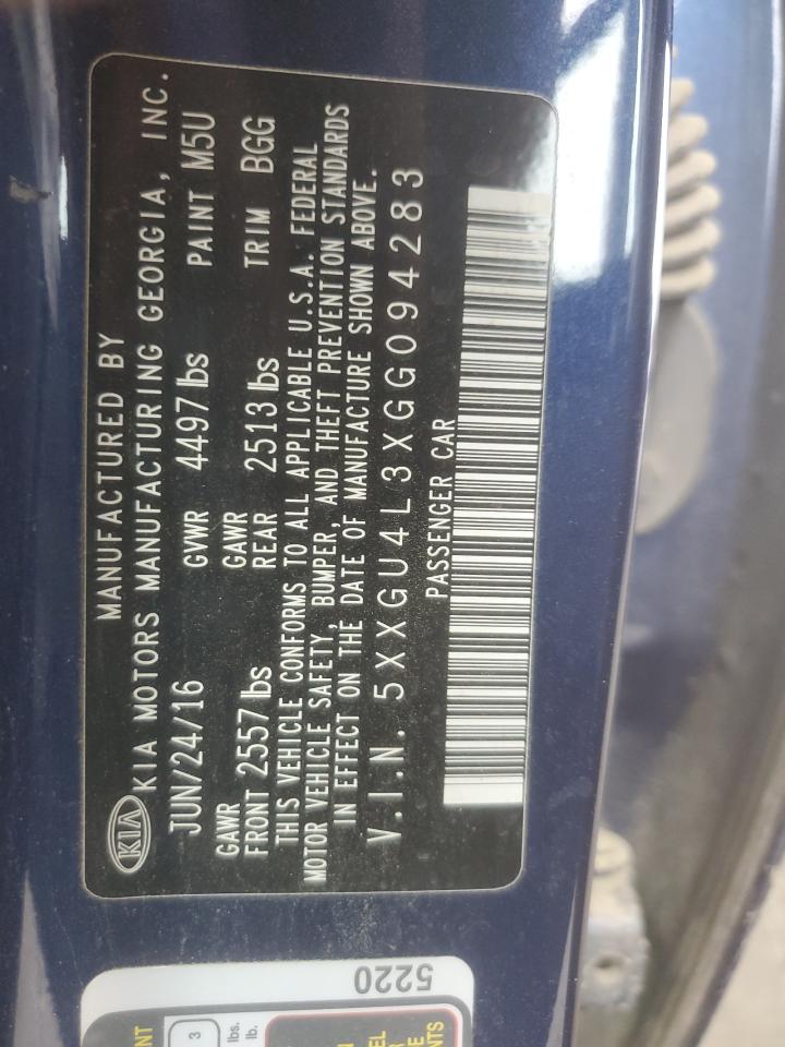 5XXGU4L3XGG094283 2016 Kia Optima Ex