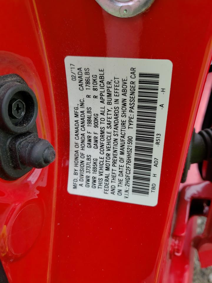 2017 Honda Civic Ex vin: 2HGFC2F76HH521590