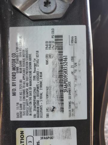 VIN 3FA6P0D95KR152461 2019 Ford Fusion, Titanium no.13