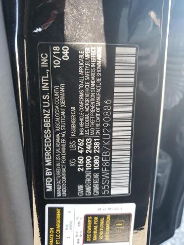 VIN 55SWF8EB7KU290886 2019 Mercedes-Benz C-Class, 3... no.12