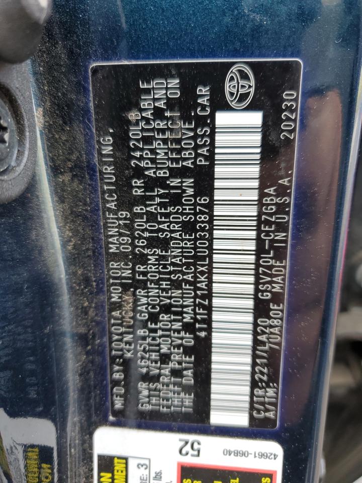 4T1FZ1AKXLU033876 2020 Toyota Camry Xle