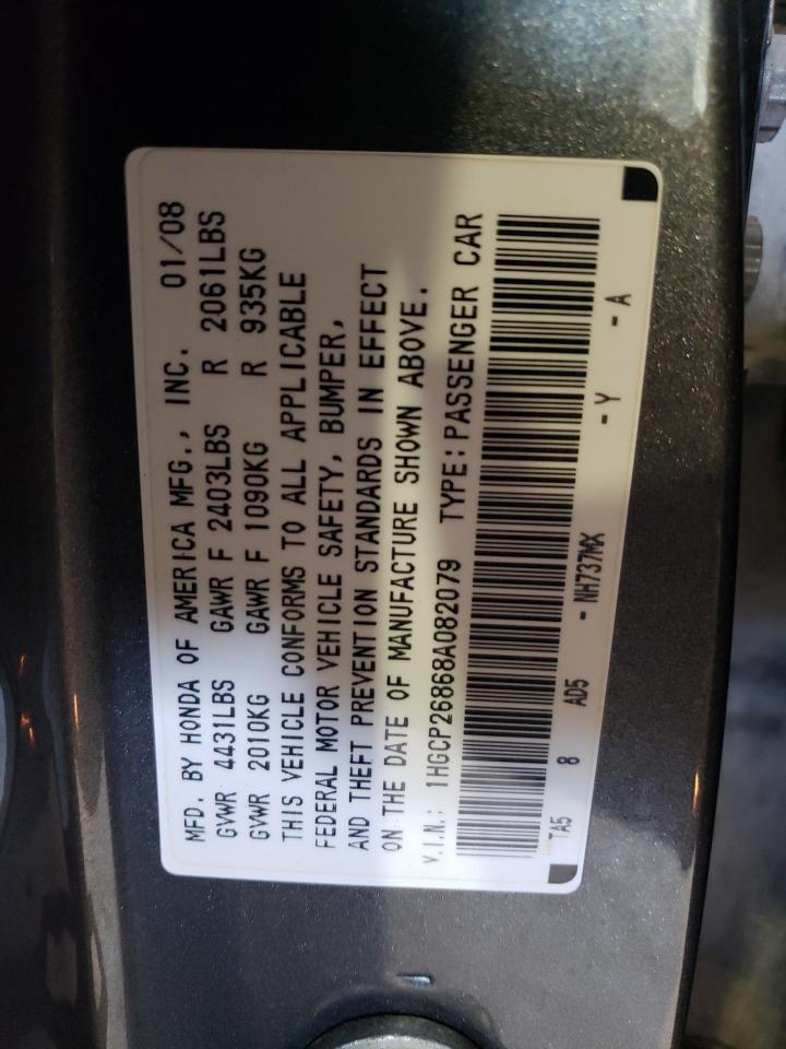 1HGCP26868A082079 2008 Honda Accord Exl