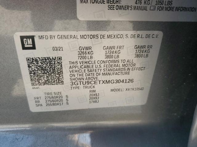 2021 GMC SIERRA K15 - 3GTU9CETXMG304126