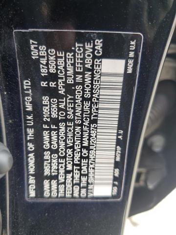 2018 Honda Civic Ex VIN: SHHFK7H59JU204875 Lot: 46633894