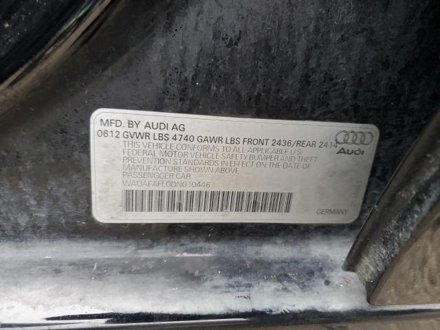 2013 Audi A4 Premium VIN: WAUAFAFL0DN010446 Lot: 45751204