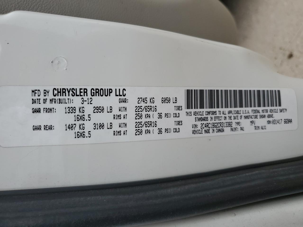 2C4RC1BG5ER444972 2014 Chrysler Town & Country Touring