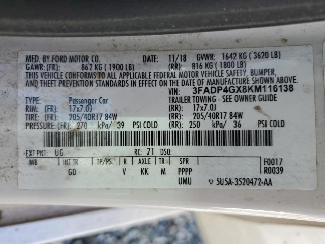 2019 FORD FIESTA ST - 3FADP4GX8KM116138