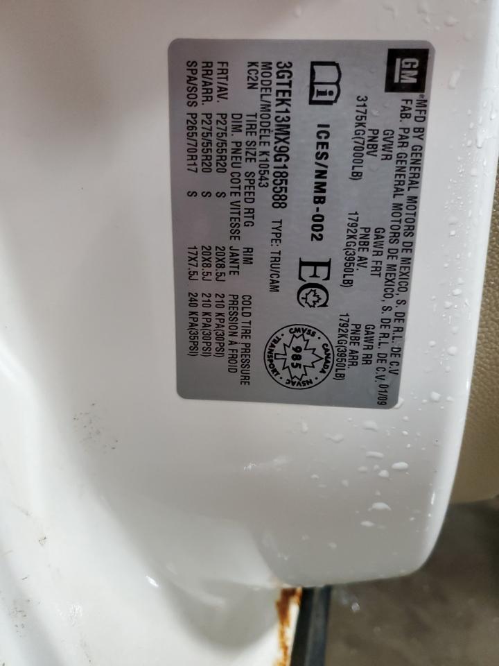 3GTEK13MX9G185588 2009 GMC Sierra K1500