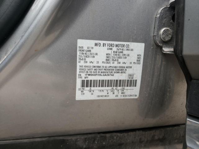 2020 Ford Explorer Limited VIN: 1FMSK8FH5LGA36742 Lot: 46899284