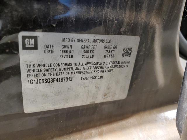 2015 CHEVROLET SONIC LT 1G1JC6SG3F4187012