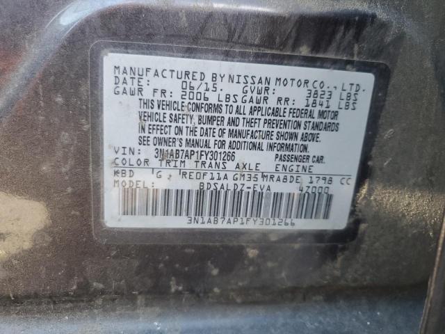 2015 Nissan Sentra S VIN: 3N1AB7AP1FY301266 Lot: 47725064