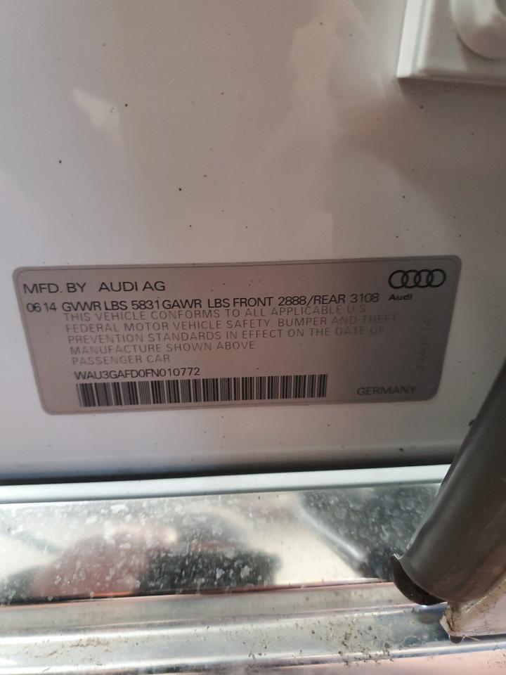 WAU3GAFD0FN010772 2015 Audi A8 L Quattro