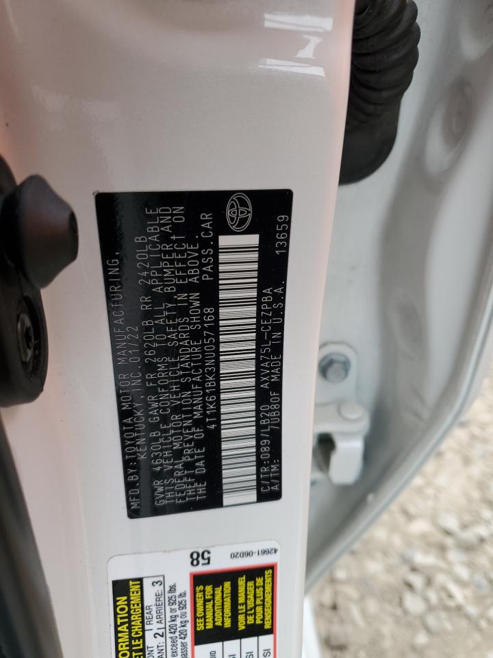 4T1K61BK3NU057168 2022 Toyota Camry Xse