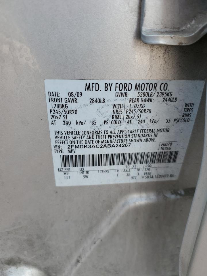 2FMDK3AC2ABA24267 2010 Ford Edge Sport