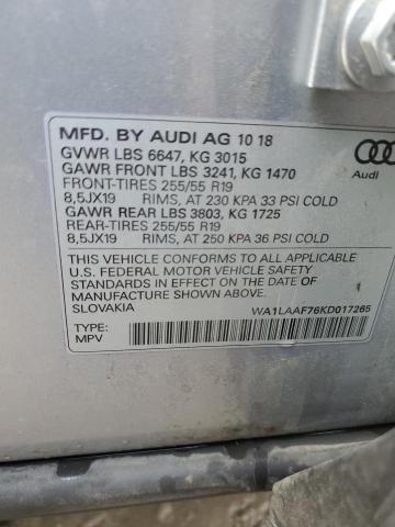 VIN WA1LAAF76KD017265 2019 Audi Q7, Premium Plus no.13