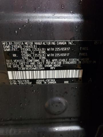 2017 Toyota Rav4 Le VIN: 2T3BFREV5HW652944 Lot: 47915314