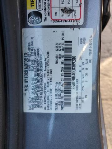 2012 Ford Fusion Se VIN: 3FAHP0HA0CR309280 Lot: 46287494